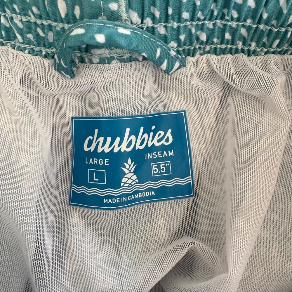 Chubbies Teal Gradient Speck Pattern Swim Trunks … - image 3